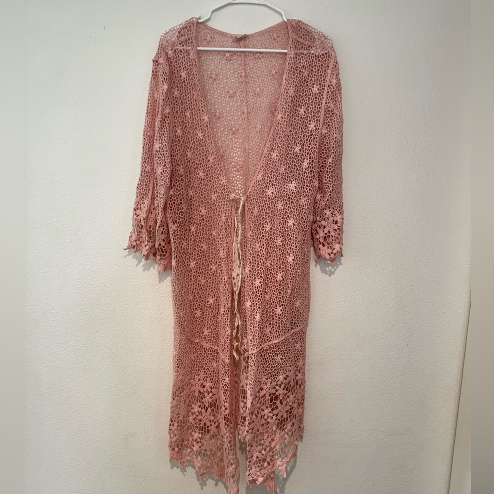 POL crochet cardigan beach coverup S/M